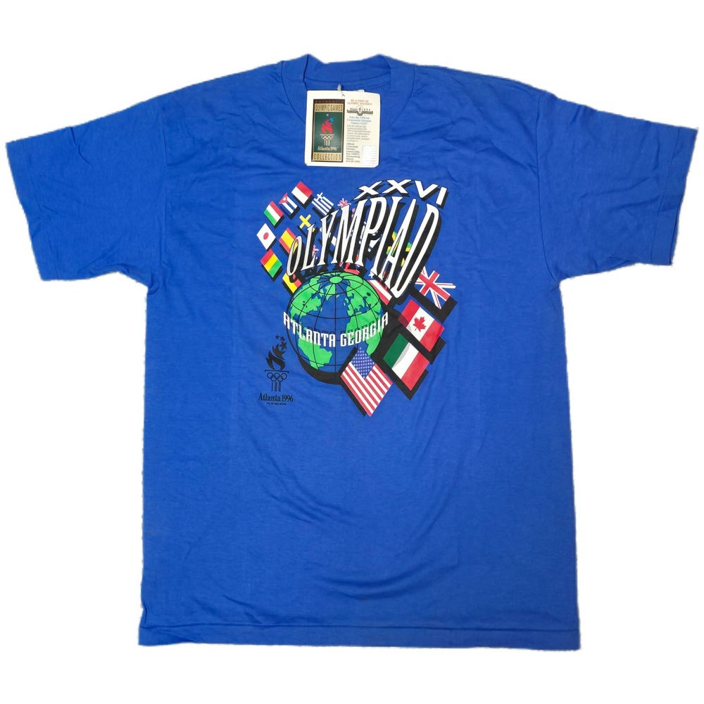 Kids Hanes Heavyweight Atlanta 1996 Olympicsโ T Shirt XL 18-20 Blue USA(AE)